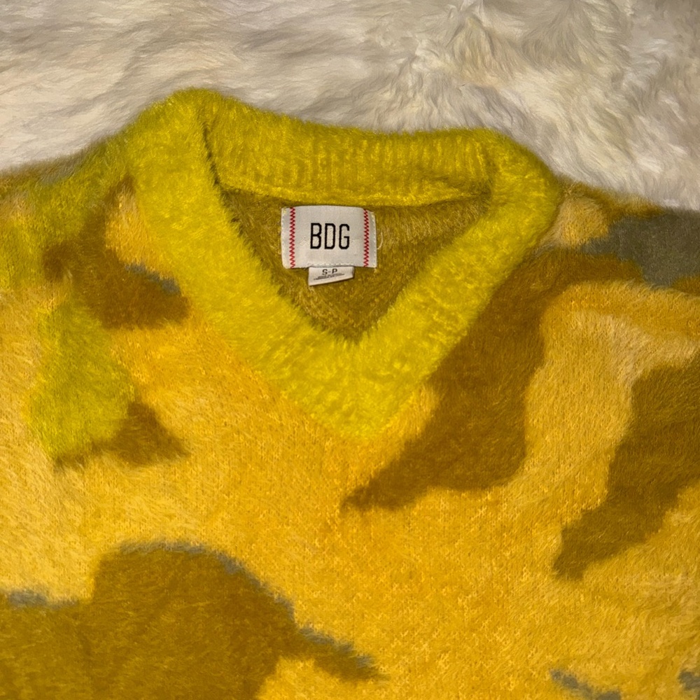 BDG Vibrant Yellow and Brown Knit Sweater
